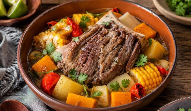 Говяжья грудинка по-латиноамерикански с картофелем, тыквой и кукурузой